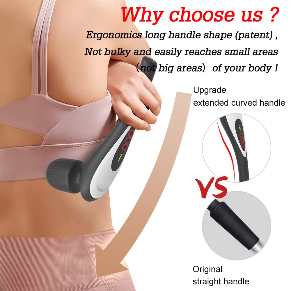 Handheld Personal Vibrating Massager - Cordless Electric Muscle Massager, Deep Tissue Massager for Neck Back Shoulder Foot, Port