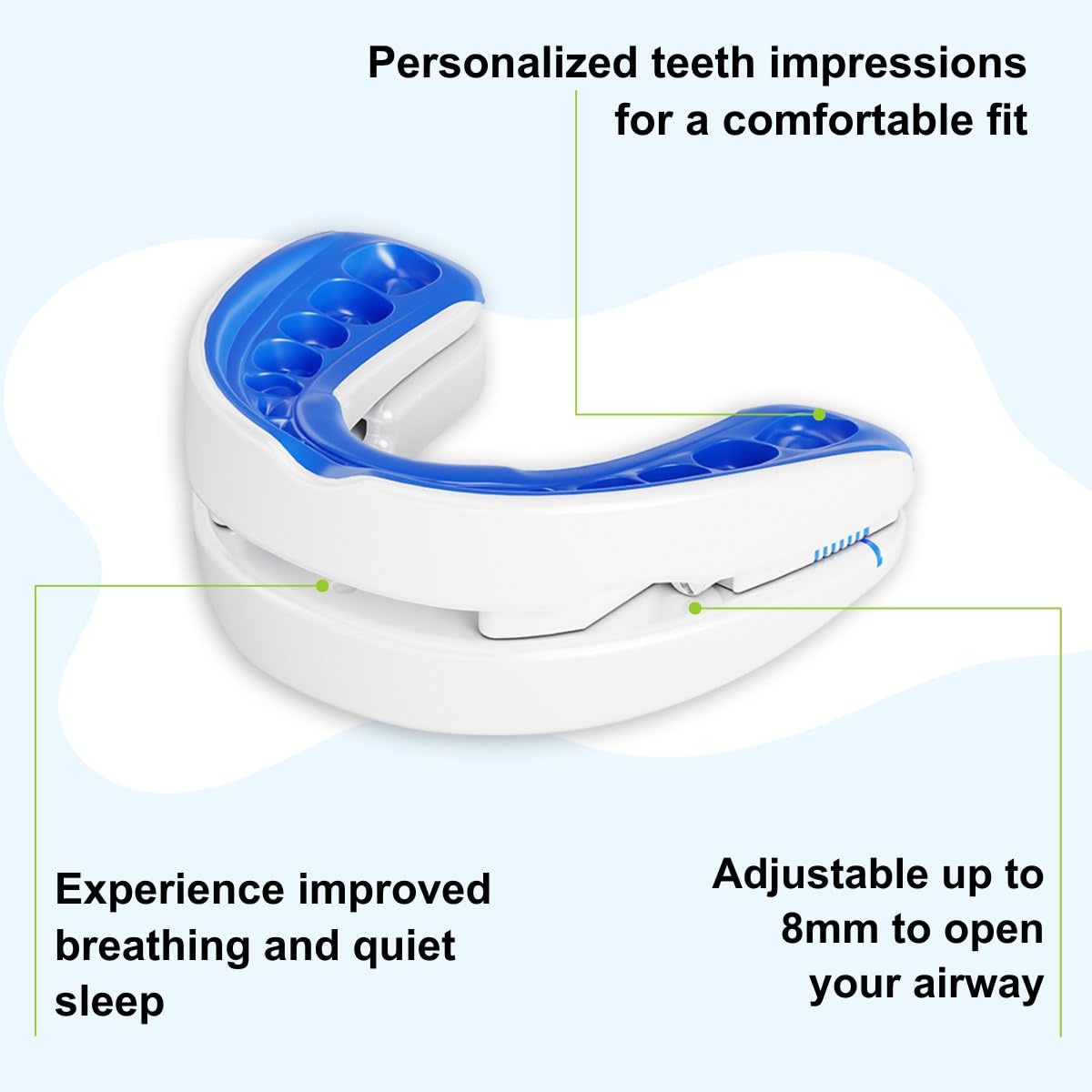 VitalSleep Anti-Snoring Mouthpiece, Comfortable & Adjustable Snore Guard, Quiets Snoring, USA Made, BPA Free & FDA Cleared Anti-
