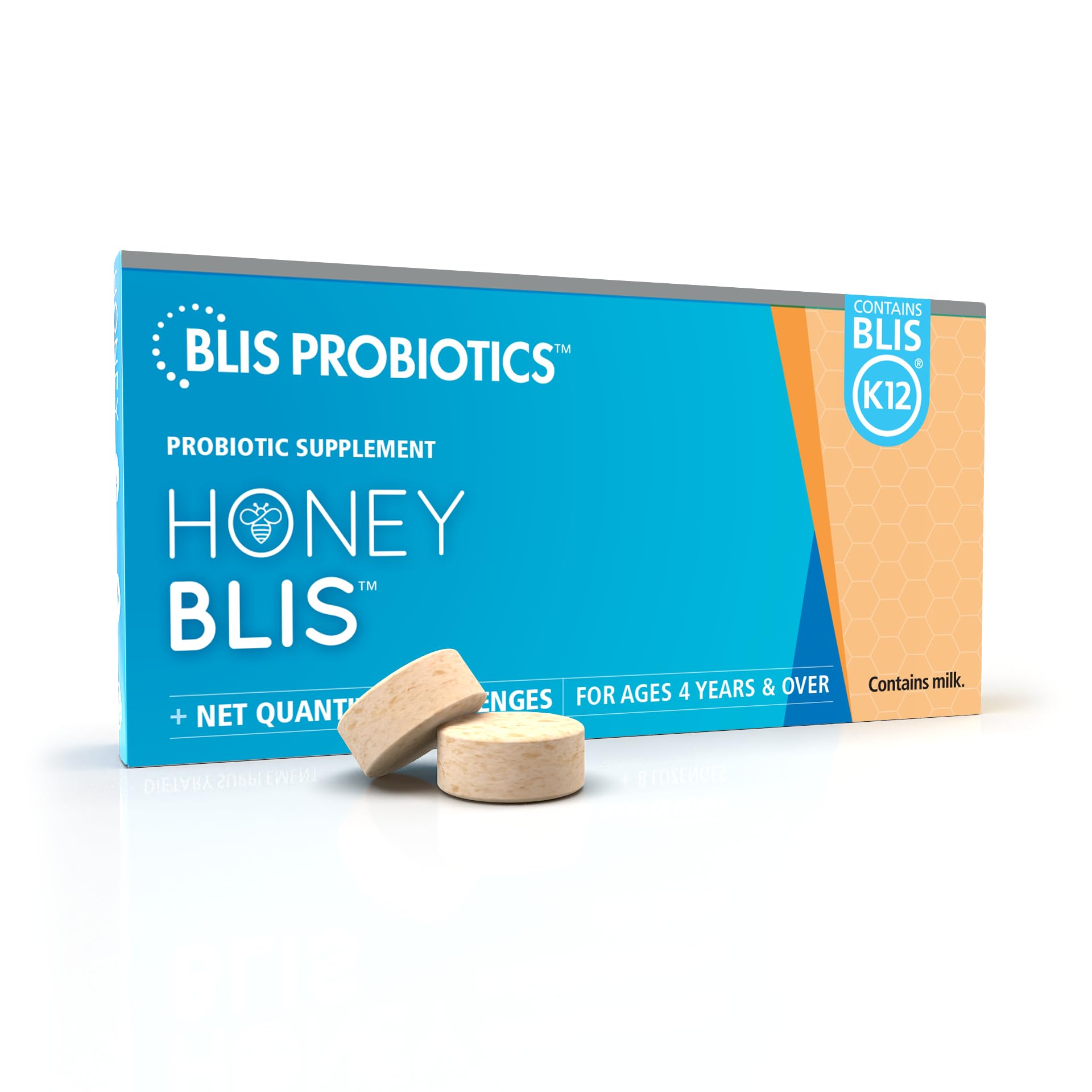 BLIS HoneyBlis Oral Probiotic Throat Lozenges with Soothing Manuka Honey K12 Probiotics (1 Billion Cfu) to Support Immunity & So