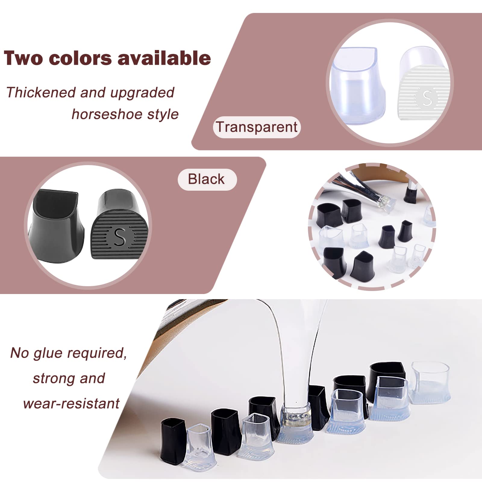 SooGree High Heel Cap Protectors & Heel Repair Caps Covers (8 Pairs U Type) for High Heel Shoes Women,Anti-Slip and Protecting f
