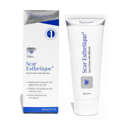 Rejuvaskin Scar Esthetique Scar Cream with Silicone - Scar Cream For Surgical Scars, Stretch Marks, Keloids, Acne, C-section, an