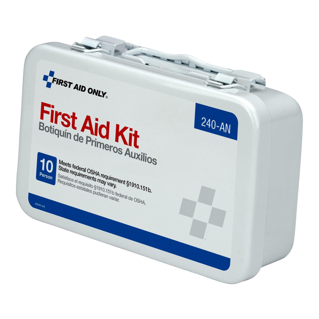 First Aid Only 240AN Unitized First Aid Kit for 10 People, 64-Pieces, OSHA/ANSI, Metal Case