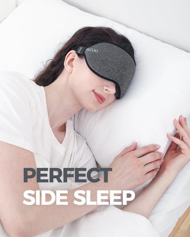 MZOO Luxury Sleep Mask for Back and Side Sleeper, 100% Block Out Light Sleeping Eye Mask for Women Men, Zero Eye Pressure 3D Con