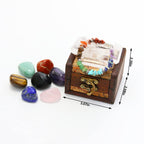 Nvzi Crystals and Healing Stones Set in Wooden Display Box, Gemstones and Crystals Kit, 7 Chakra Stones, Spiritual Gifts for Wom