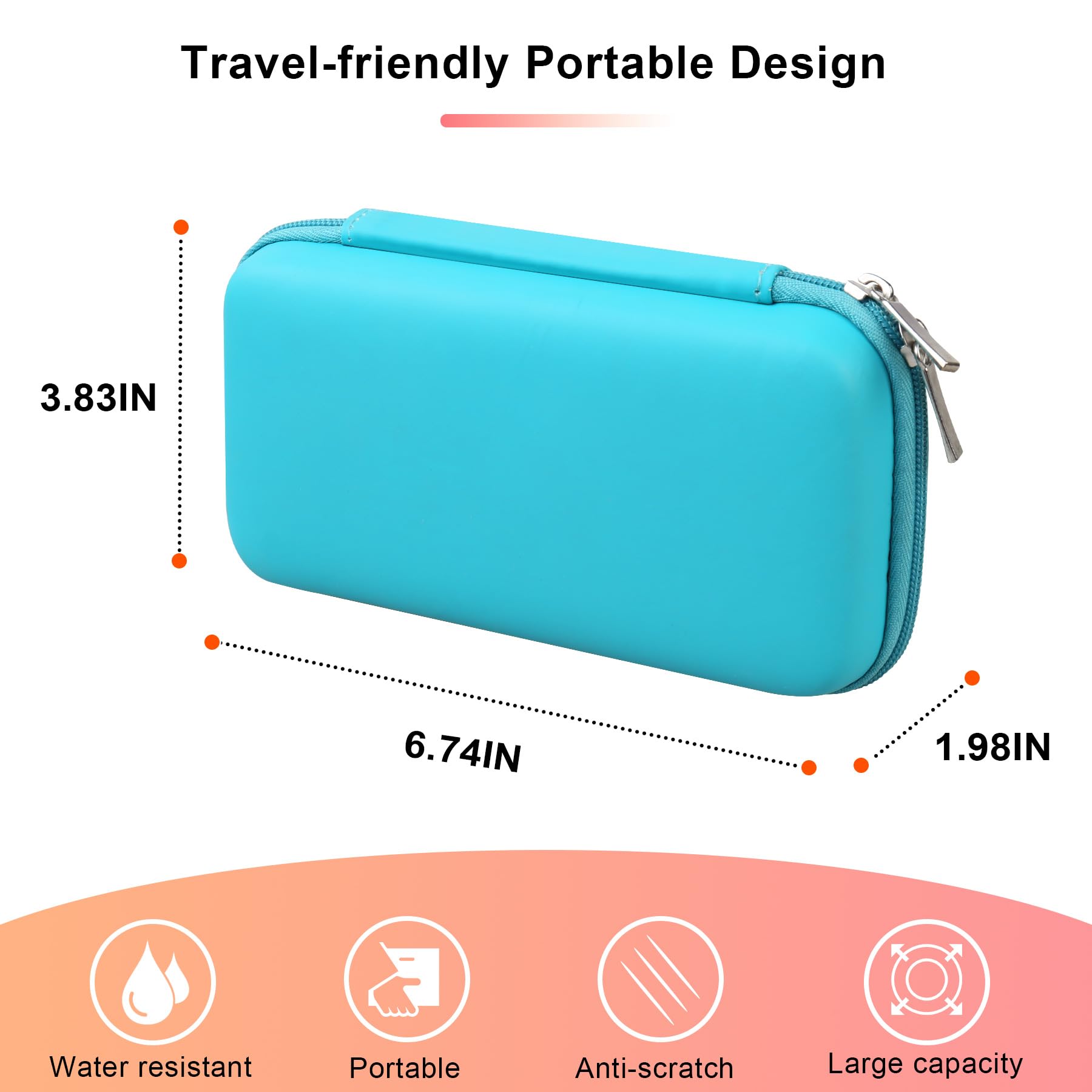 BOVKE Diabetic Supplies Case, Diabetes Travel Bag for Testing Kit, Blood Glucose Monitor Meters, Test Strips, Medication, Lancet