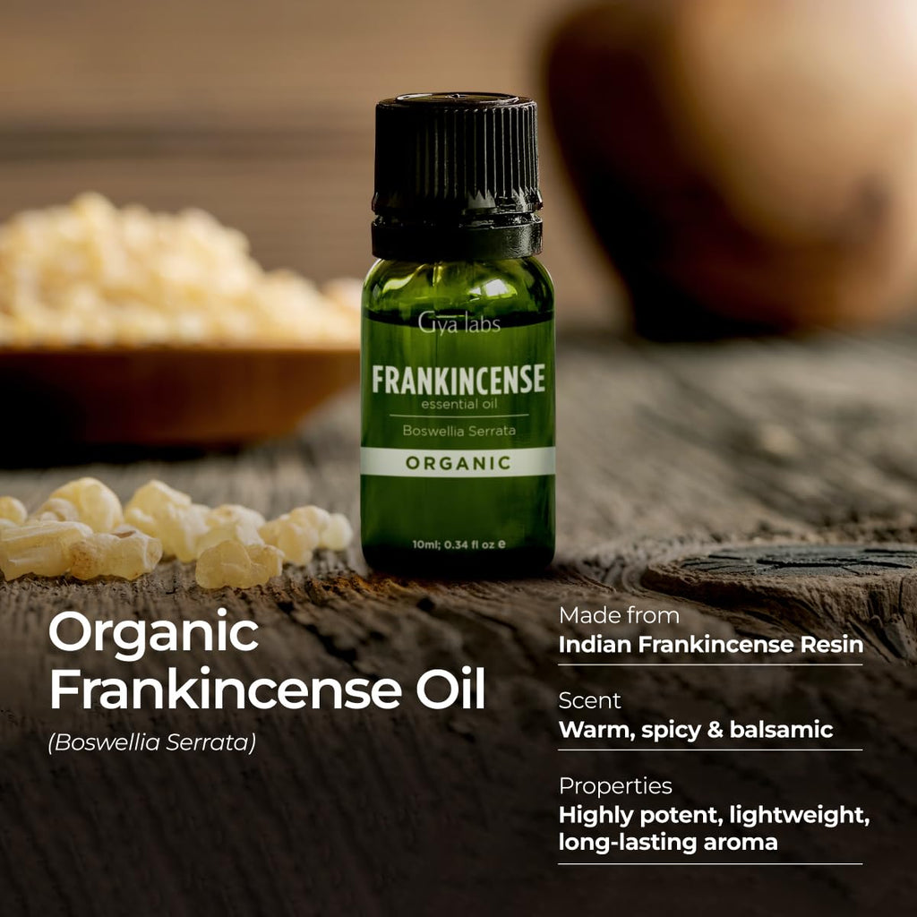 Gya Labs Organic Frankincense Essential Oil for Skin - 100% Pure Natural Organic Frankincense Oil for Face, Body Comfort & Diffu