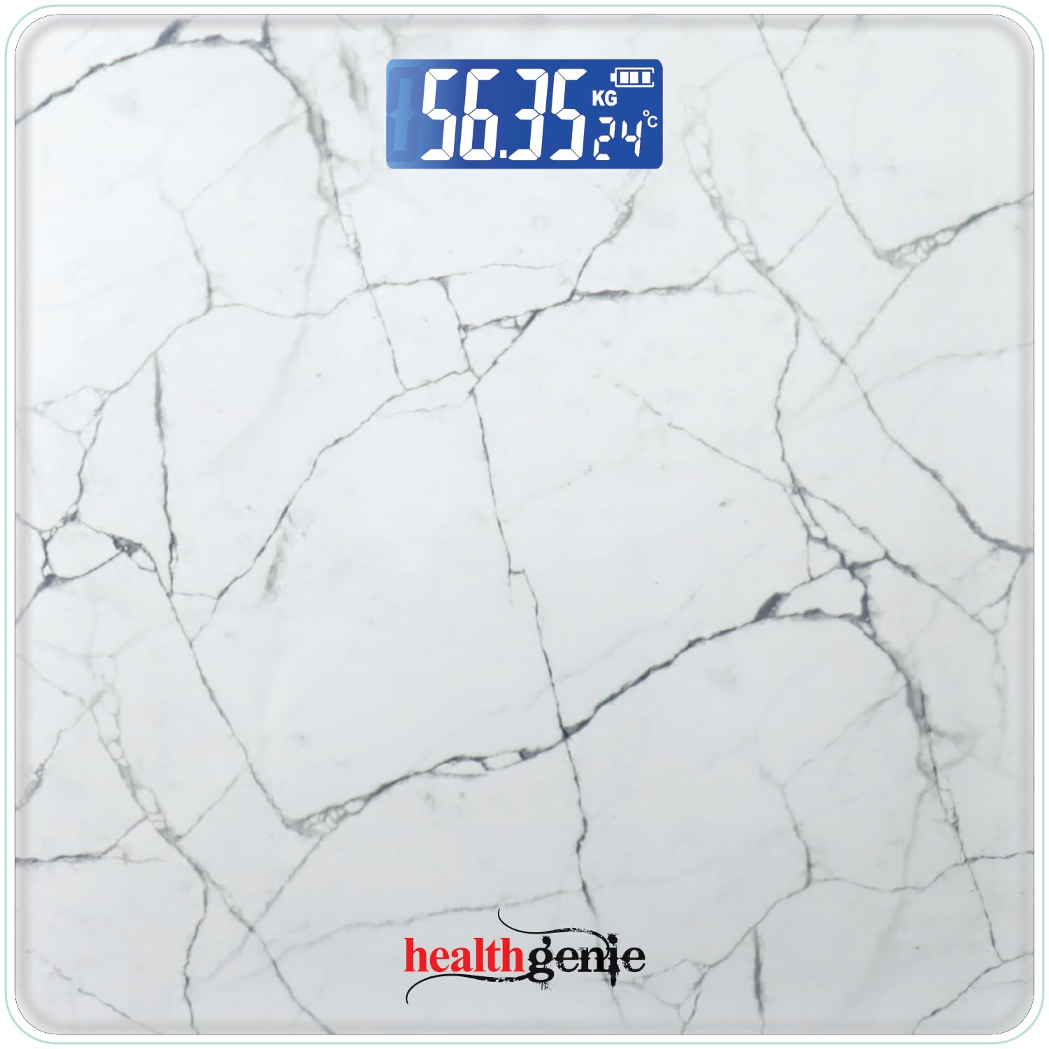 Healthgenie Weight Machine For Body Weight With 3 Yrs Warranty & Thick Tempered Glass Lcd Display Digital Weighing Machine (Marb