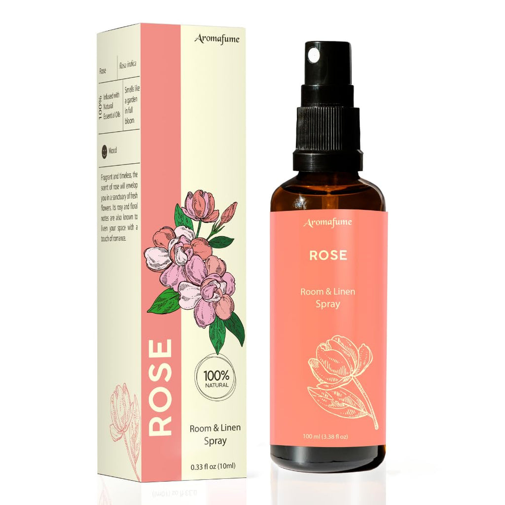 Rose Room, Linen & Pillow Spray by Aromafume | 100ml/3.38 fl oz | with Pure Rose Essential Oil | Aromatherapy Spray | Mist for B