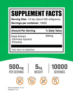 BulkSupplements.com Hops Extract Powder - Herbal Supplement, Sourced from Hops Flowers - Gluten Free, 500mg per Serving, 1kg (2.