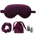 LCBD Silk Satin Sleeping Eye Mask, Dark Purple Sleep Eye Mask Night Blindfold for Women and Men, Soft Breathable Blackout Eyesha