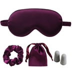 LCBD Silk Satin Sleeping Eye Mask, Dark Purple Sleep Eye Mask Night Blindfold for Women and Men, Soft Breathable Blackout Eyesha