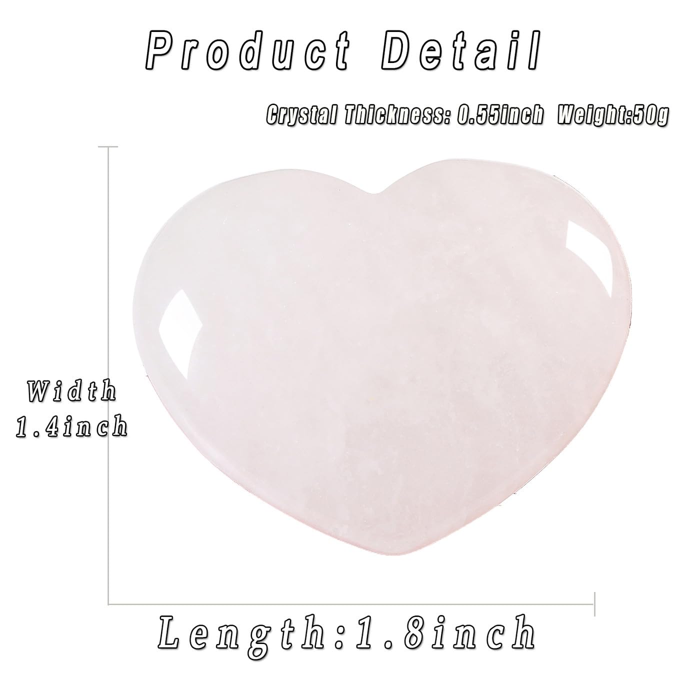 MAIBAOTA 45 mm Clear Quartz Crystal Stones Heart Love Crystal Valentines Gifts for Herfriend Wife Palm Stone Reiki Crystal Gemst