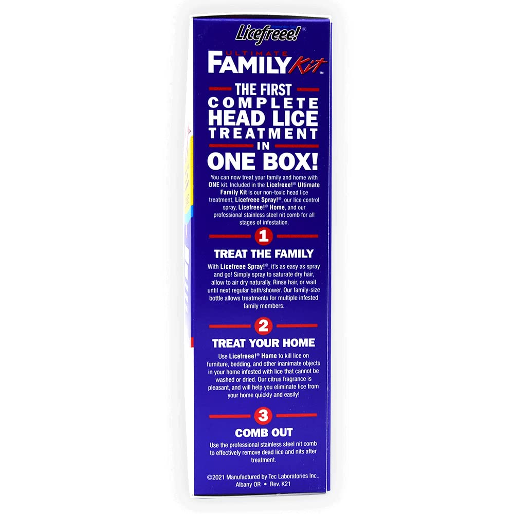 Licefreee Ultimate Family Lice Kit, Treats Entire Family & Home, Includes Largest Size Licefreee Spray to Kill Lice on Head, Lic