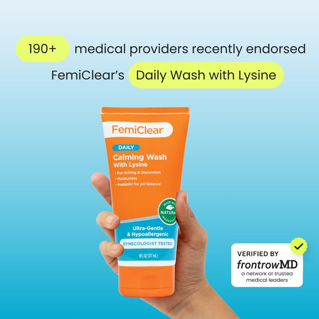 FemiClear Restoratives Ultra-Gentle Feminine Wash, Made with Lysine & Lemon Balm, Natural Ingredients, Feminine Hygiene Products