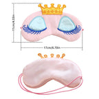 EleCharm 2-Pack Women Girl's Sleeping Eye Mask Princess Crown Eyelash Cosplay Blindfold Travel Party Eye Mask