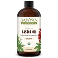 Banyan Botanicals Organic Castor Oil - Pure and Refined Castor Oil - for Face and Skin Care, Hair Care, and Natural Beauty - 24 