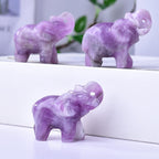 Ytbeoxk 1.8 Inch Amethyst Elephant Crystals Decor, Healing Crystal Cute Figurines, purple Elephant Gemstones Decorations Statue,