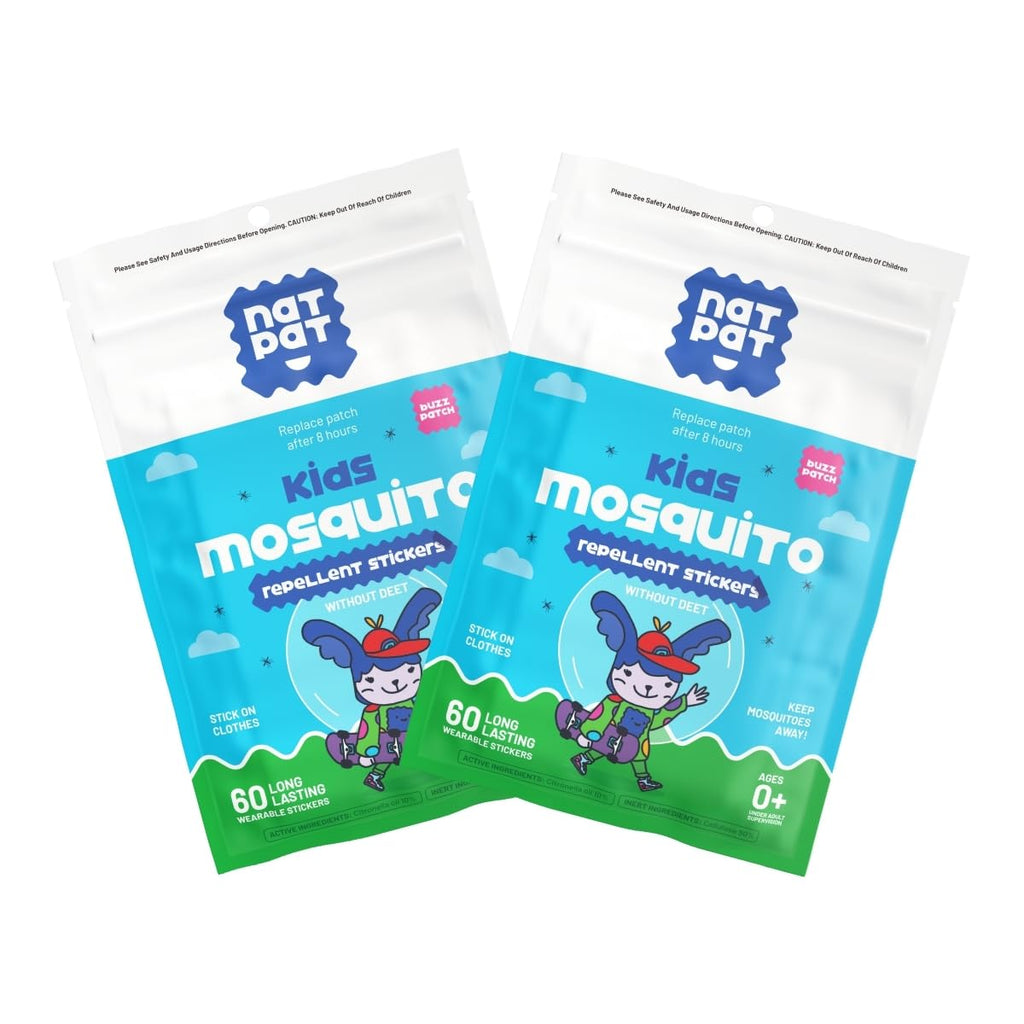 BuzzPatch Mosquito Patch Stickers for Kids (60 Pack) - All Natural, Plant Based Ingredients, Non-Toxic, DEET Free, Citronella Es