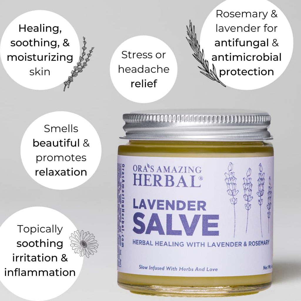 Oras Amazing Herbal Lavender Salve, Natural Moisturizing Balm for Skin with Lavender Essential Oil, Repair Ointment for Irritat