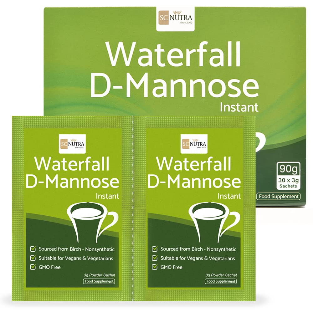 Sweet Cures Waterfall D-Mannose Powder Packets (30 x 3g Packets) XL Pack - D-Mannose sourced from Birch - Monthly Supply for Pre