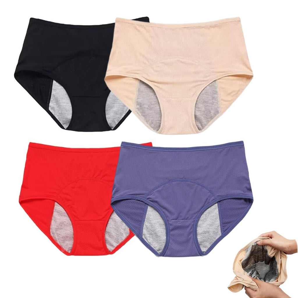 IDCWZL Leakproof Panties for Women Over 60 Leak Proof Ladies Underwear with Incontinence Comfortable(4pc-f,S)