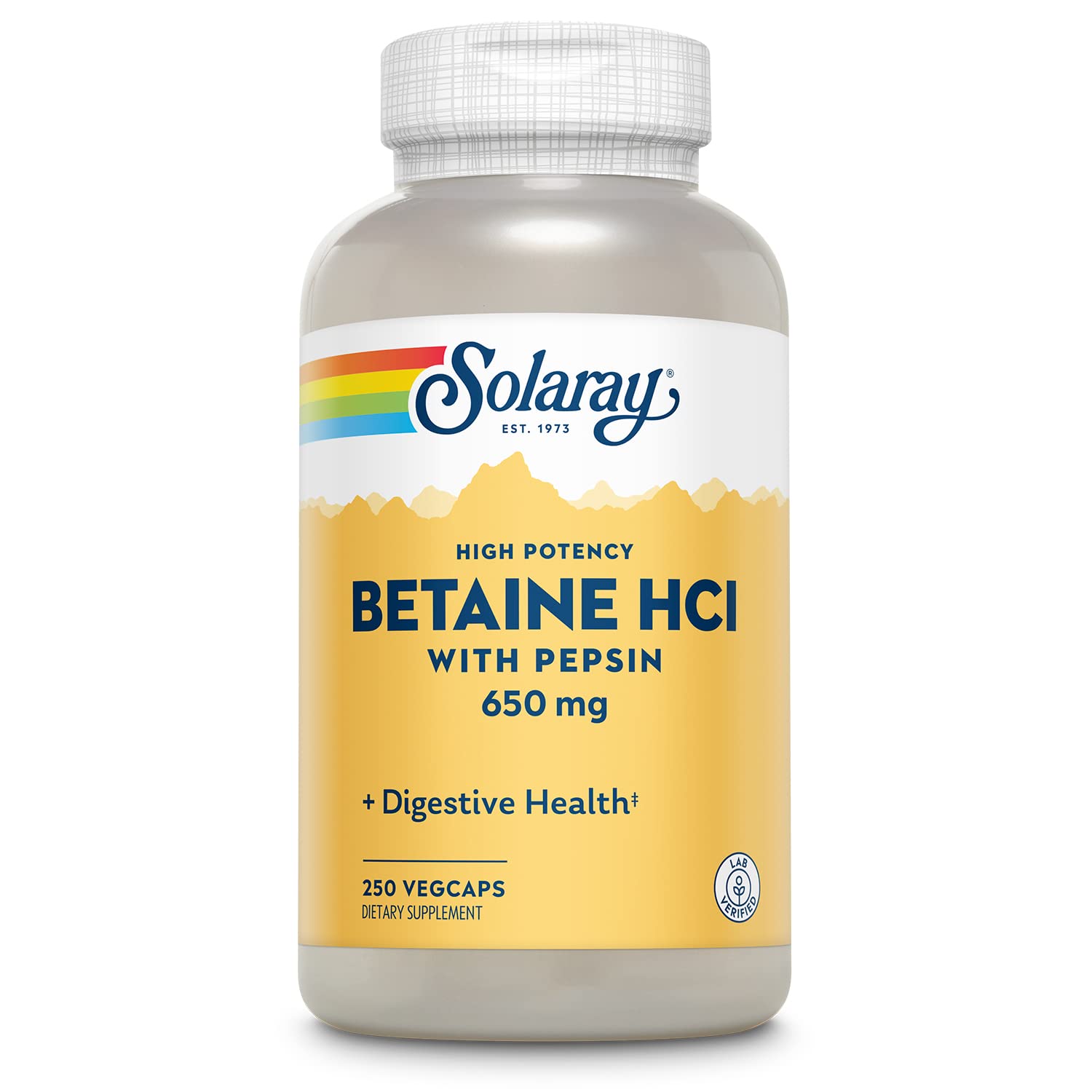 Solaray High Potency Betaine HCL with Pepsin - Hydrochloric Acid Supplement for Digestive Health - with Betaine Hydrochloride an