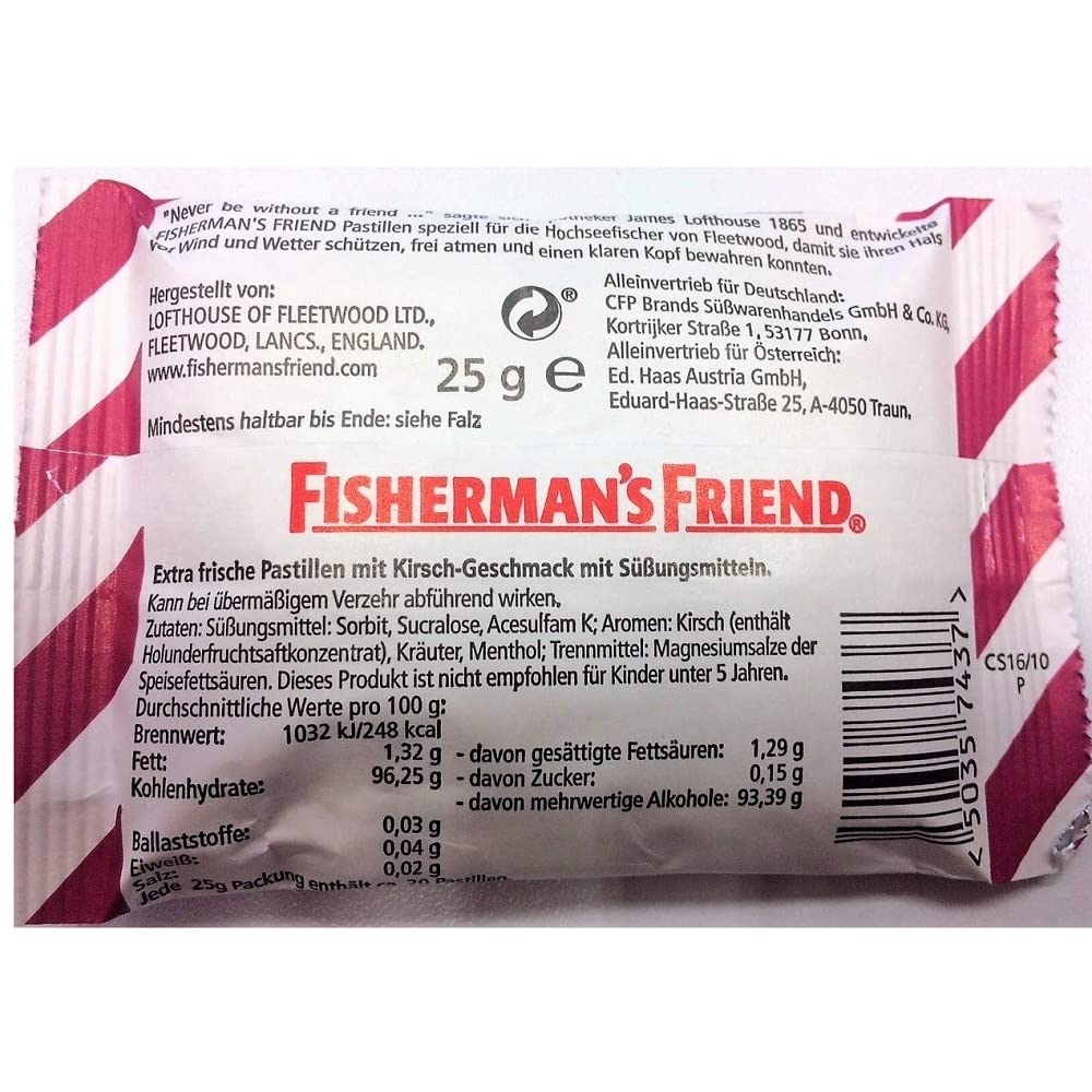 Fishermans friend Cherry menthol lozenges-PACK of 24 [Personal Care]