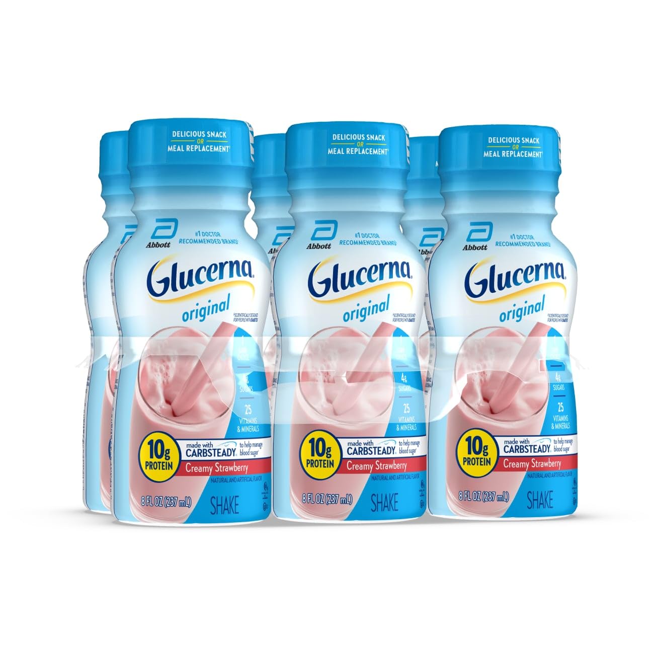 Glucerna Original Nutritional Shake, Diabetic Drink to Support Blood Sugar Management, 10g Protein, 180 Calories, Creamy Strawbe
