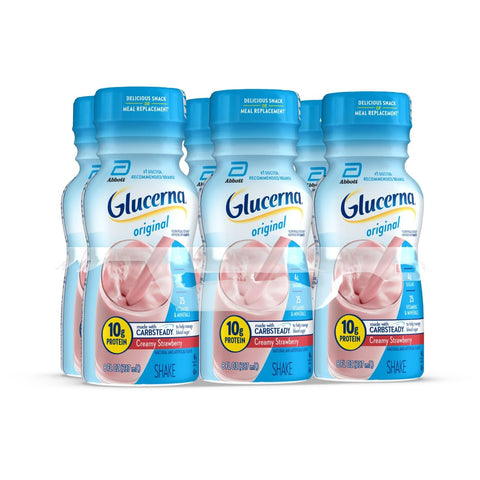 Glucerna Original Nutritional Shake, Diabetic Drink to Support Blood Sugar Management, 10g Protein, 180 Calories, Creamy Strawbe
