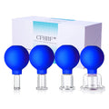 CFHBF 4 Size Facial Cupping Therapy Set Glass, Eye Face Vacuum Massage Anti Cellulite Cup - Silicone Cupping Massage Therapy, fo