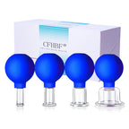 CFHBF 4 Size Facial Cupping Therapy Set Glass, Eye Face Vacuum Massage Anti Cellulite Cup - Silicone Cupping Massage Therapy, fo