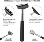 Oversized Back Scratcher Gift Set, 3 Pack Portable Extendable Stainless Steel Telescoping Massage Tool, Gift/Stocking Stuffers f