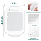 20 Pack Transparent Film Dressing, 4 in x 4.75 in Waterproof Wound Bandage Adhesive Patches for Post Surgical Shower, Transparen