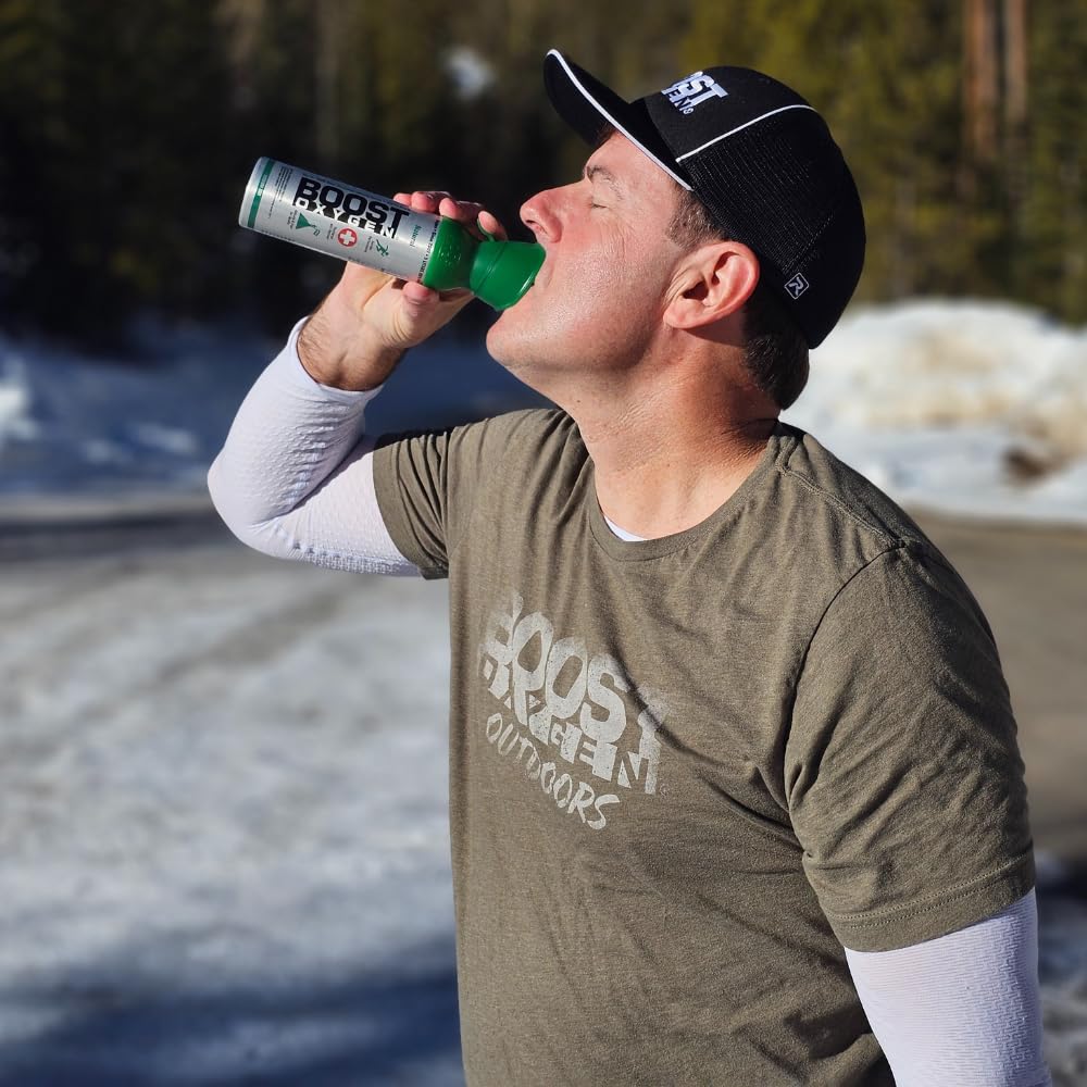 Boost Oxygen 5 Liter Natural Pure Canned Supplemental Oxygen Bottle with Built in Mouthpiece for High Altitudes and Recovery, Na