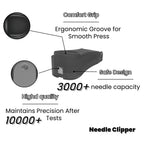 Black Needle Tip Clipper & Pin Cutter - Compact Stainless Steel Disposal Tool with 3000+ Capacity | Travel-Ready Heavy-Duty Blad