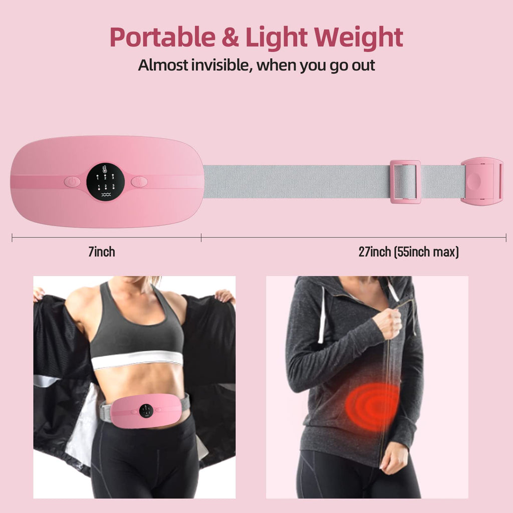 Portable Cordless Heating Pad, Heating Pads with 3 Heat Levels and 3 Massage Modes, Heat Pad 5s Fast Heating, Back or Belly for