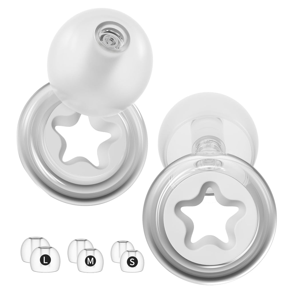 Bradwigson Soft Silicone Ear Plugs 26 dB,White Transparent Pentagram Noise Reduction Earplugs,Reusable and Noise Canceling,Earpl