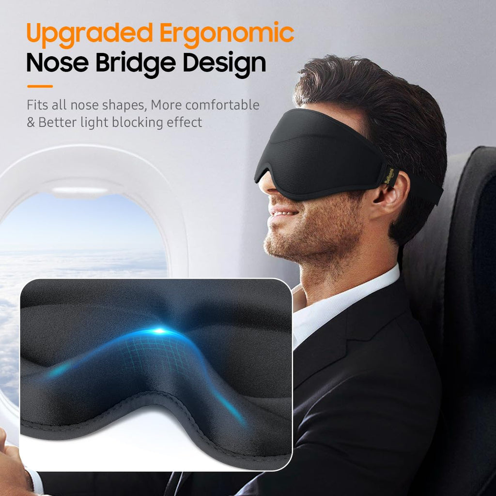 Sleep Mask, Premium Eye Mask for Sleeping, Total Blackout, Super Soft Comfort, Adjustable Fit, Upgraded 3D Ergonomic Designed Sl