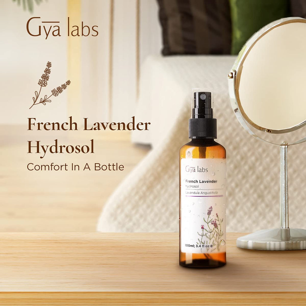 Gya Labs Lavender Hydrosol Spray for Skin - Lavender Pillow Spray for Sleeping, 100% Pure Natural, Face & Pillow Mist, Body Spra