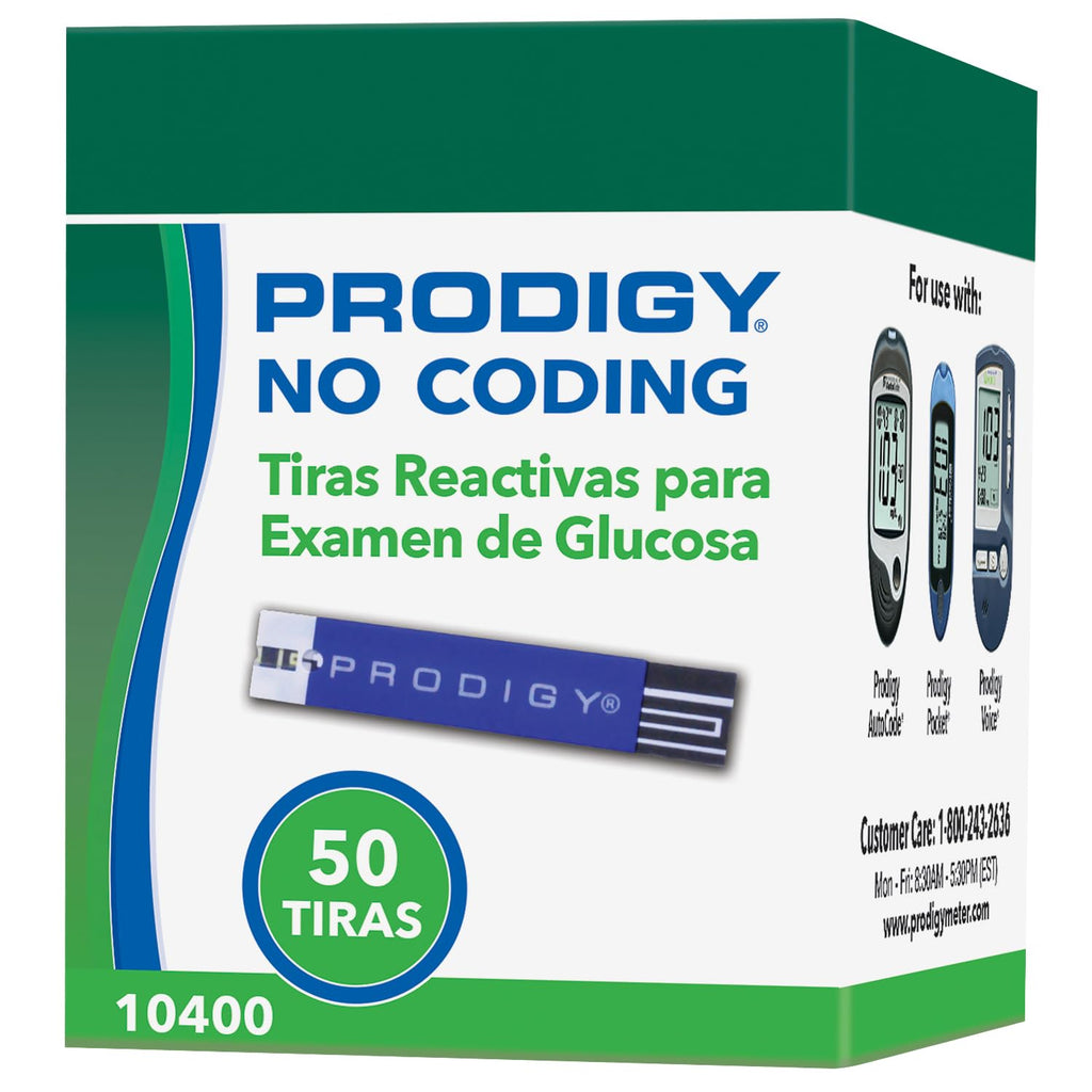 PRODIGY 10400 No Coding Test Strips, Box of 50 Strips, Online Version of 52800 & 73200
