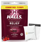 BASKETGOODS Sugar Free Black Cherry - Relief Cough Drops, Sugar Free Cough Drops, Economy Pack 70 Drops (1 Pack), Set with Baske