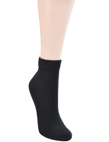 Yomandamor 5 Pairs Women's Cotton Ankle Breathable Mesh Diabetic Socks with Seamless Toe,L Size