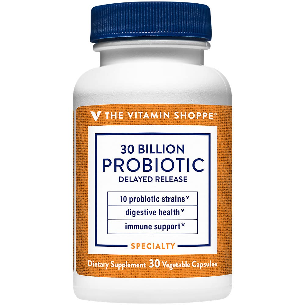 Probiotic Delayed Release 30 Billion - with 10 Probiotic Strains to Support Digestive, Immune & Vaginal Health or Yeast Imbalanc