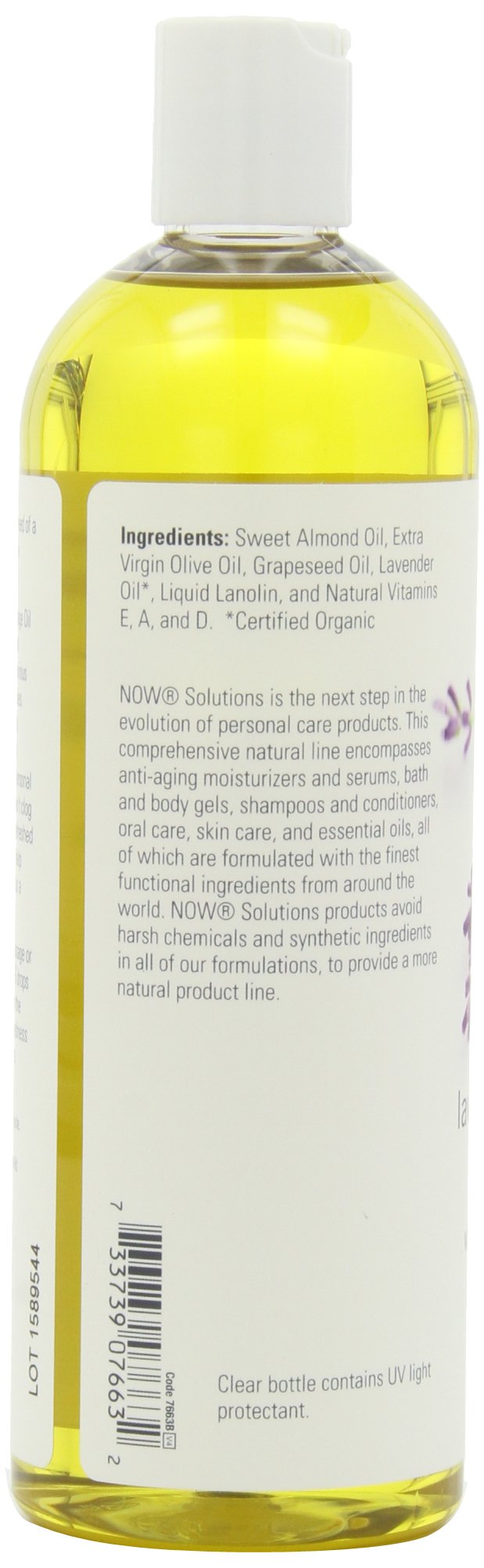 NOW Lavender Almond Massage Oil, 16-Ounces (Pack of 2)