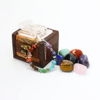 Nvzi Crystals and Healing Stones Set in Wooden Display Box, Gemstones and Crystals Kit, 7 Chakra Stones, Spiritual Gifts for Wom