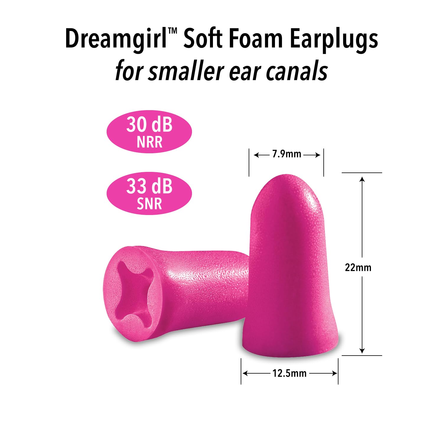 Macks Dreamgirl Contoured Sleep Mask - Pink, Comfortable, Adjustable, 2 Strap Eye Mask with Macks Dreamgirl Soft Foam Earplugs