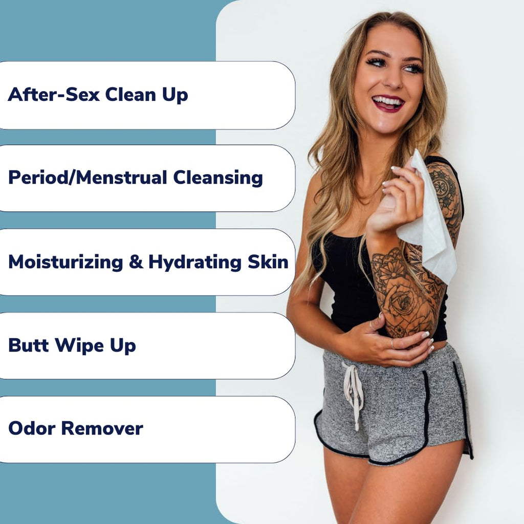 Royal Intimate Cleansing Feminine Wipes for Vaginal Hygiene, Personal Cleansing, Period Care, Sensitive Skin & Odor Removal - Un