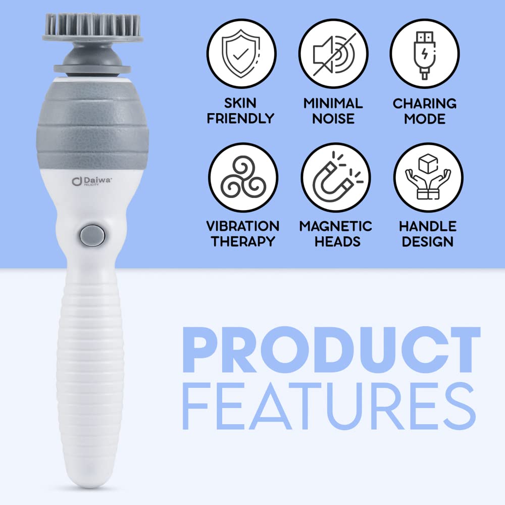 Daiwa Felicity 5-in-1 Electric Vibrating Head Scalp Massager Set [Updated 2019]