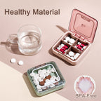 Small Pill Box, BPA Free Pill Case with 4 Large Compartmensts to Hold Vitamins, Moistureproof Portable Pill Box Organiser for Tr