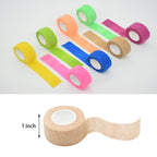 FEILIBAY 15 Pack Cohesive Wrap 1 Inch x 5 Yards Self Adherent Vet Tape for Pets, Elastic Self Adhesive Bandage Wrap for Sports,